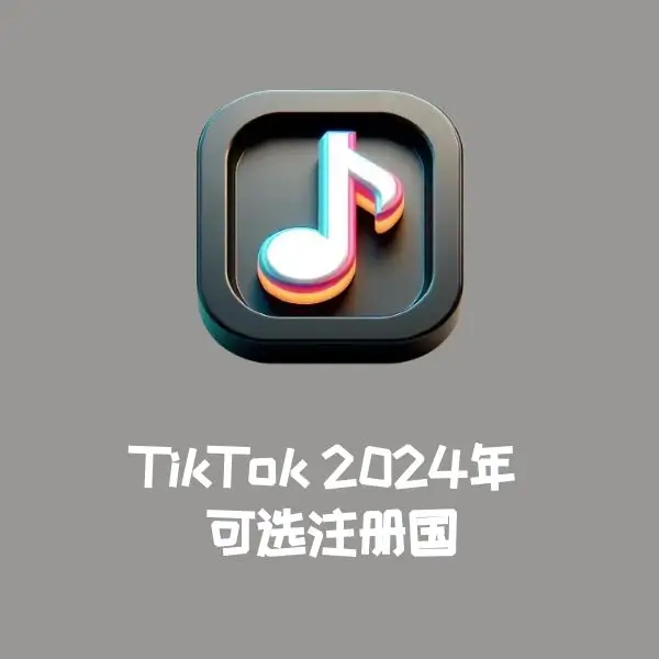 TikTok 2024年 可选注册国